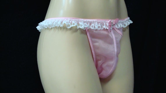 Adult Sissy Brasilian Wide Back  Panties for men with Double nylon front panel - Cross Dresser - fetish