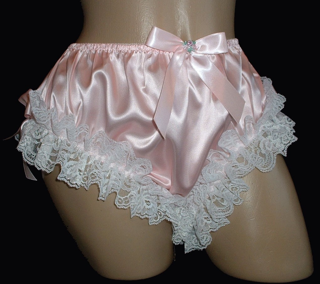Adult Sissy Baby Satin Panties With Leg Lace Custom Made to Your  Measurements 