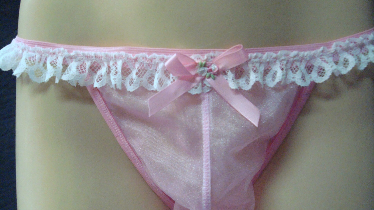 Adult Sissy Brasilian Wide Back Panties For Men With Double Nylon Front