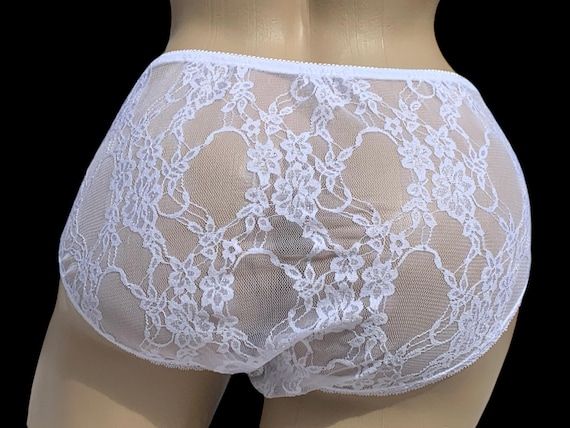 Stretch Lace  Full Cover Granny Panties - Cross dresser - fetish - Vintage Style Adult Sissy