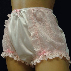 Vintage Style Adult Sissy Tricot & Lace  Full Cover Granny Panties w/ double crotch or seamless crotch - Cross dresser - fetish - ABDL