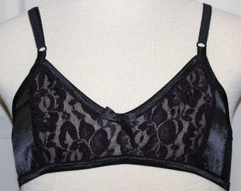 Mens Sexy Adult Sissy Male Training Bra Lingerie Satin Lace