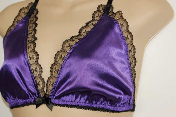 Buy Purple Halter Bra With Black Lace Training Bra Online in India 