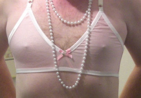 Pink Spandex Bra - Adult Sissy  - Cross Dresser  "Training Bra"  for MEN