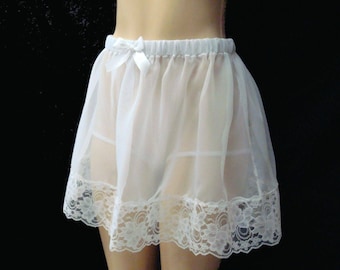 sissy slip skirt in Chiffon Slip Skirt lenght 14" or 16"  long