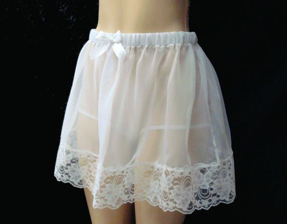 sissy slip skirt in Chiffon Slip Skirt lenght 14" or 16"  long