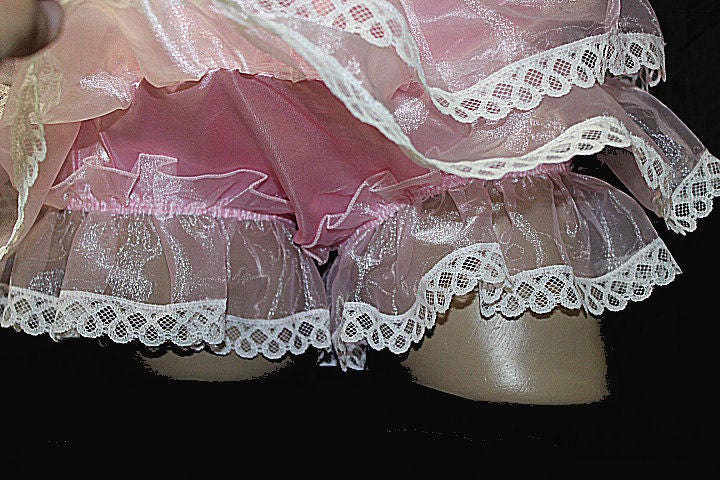 Adult Sissy Pink Organza Rumba Ruffle Panties Color Choice Custom Made
