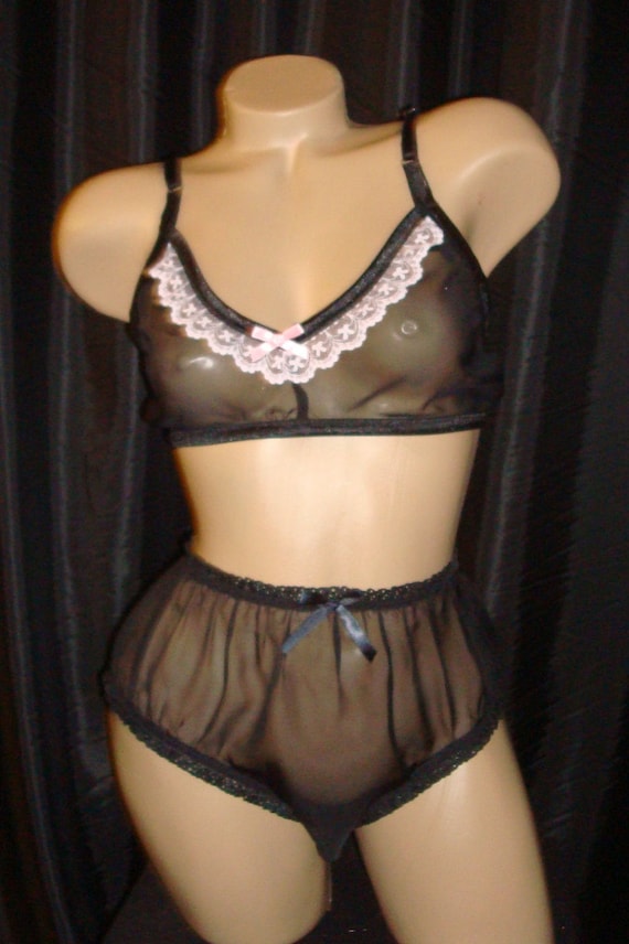 Adult Sissy Bra & Granny Panties Set in Chiffon Specially Made for Men  Custom Made for You -  Norway