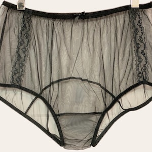 Lace Vintage Nylon Chiffon Panties w/ Large Single Mushroom Gusset - nel-jen Adult Sissy