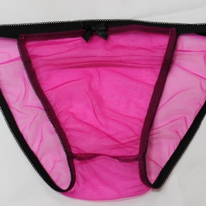 Sheer Nylon Chiffon Tanga Panties in many colors - cross dresser - adult sissy nickers