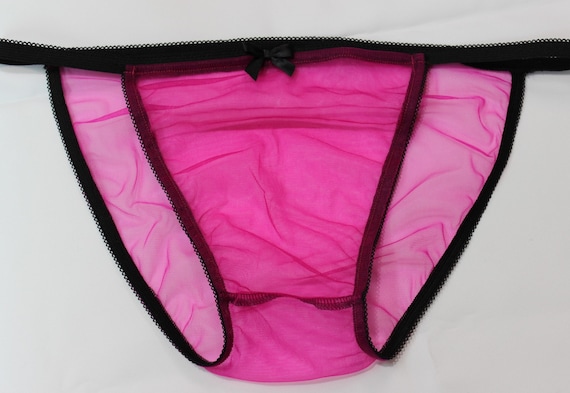 Sheer Nylon Chiffon Tanga Panties in many colors - cross dresser - adult sissy nickers