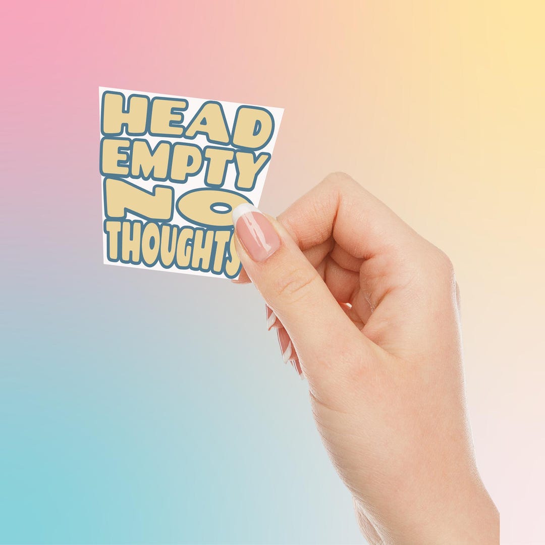 Head Empty No Thoughts Sticker - ADHD Neurodivergent Sticker, Meme ...