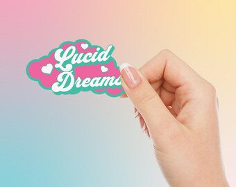 Lucid Dreams Sticker - Aesthetic Dreamcore Sticker, Vaporwave Vinyl Sticker, Retro Cloud Sticker for Water Bottles, Laptops, Journals