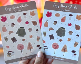 Cozy Autumn Sticker Sheet | Planner, Journal Stickers
