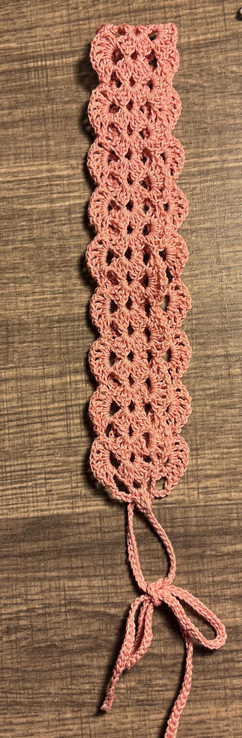 Vintage Cotton Crochet Lace Headband, Boho Chic Shell Stitch Hair Wrap ...