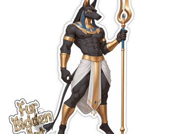 Anubis-sticker | Harige kunst Egyptische god Echtgenoot