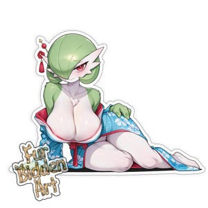 Vinyl Sticker, Anthro, PKMN Furry, Anime Animal Girl, Monster Waifu, Aesthetic sticker, Anthropomorphic, Fursona sticker, Mature, Hot Girl