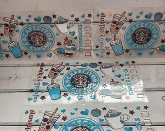 UV DTF cup wrap for 16oz libbey glass ready to ship