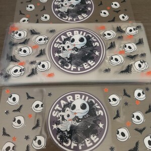 Halloween16oz UVDTF Cup wrap, Ready to apply, High Quality, Libbey Cup Wraps, Coquette UV DTF, Transfer, Glass Can Wraps, Waterproof