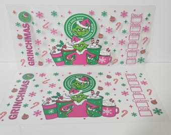 16oz UVDTF Cup wrap, Ready to apply, High Quality, Libbey Cup Wraps, Coquette UV DTF, Transfer, Glass Can Wraps, Waterproof