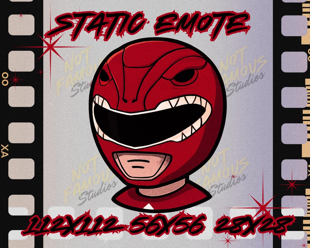 Red Power Ranger Helmet Emote - Twitch, Youtube, Discord | Not Famous ...