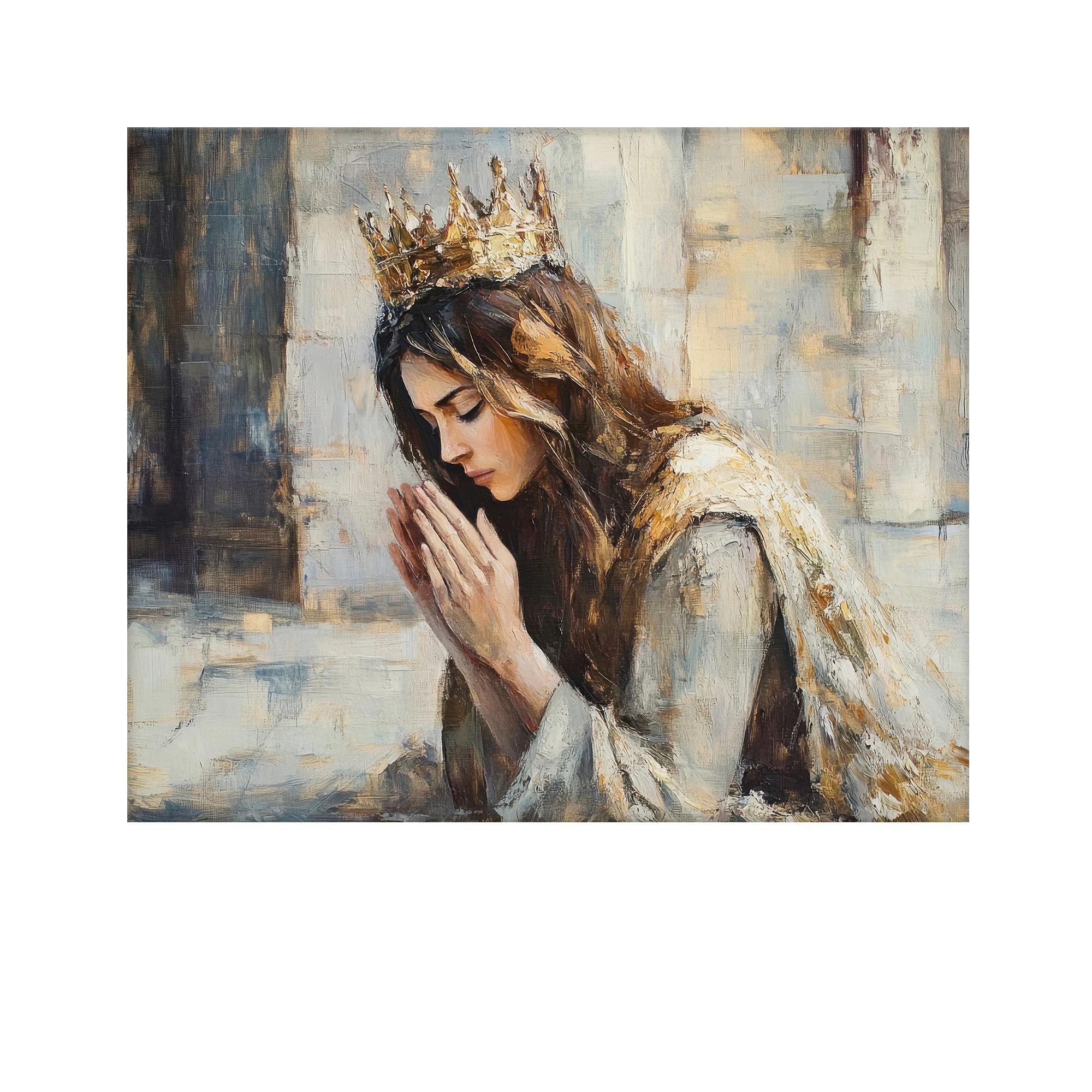 Queen Esther’s Courage, LDS Art, Esther Kneeling Before the King, Christian Wall Art, LDS Art, Modern Christian Art, Bible Story Art