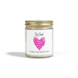 Scented Candle - Best Friend Proposal Gift, Heart Design, Unique Wedding, Friendship Gift, Aromatherapy, Home Decor