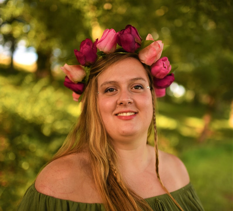Pink Tulips Flower Crown