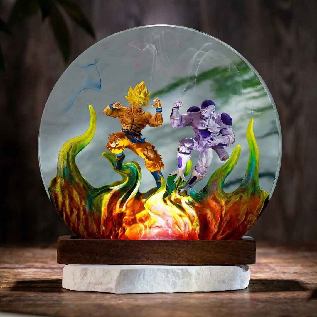 Invincible Lamp Saiyan Rival Battle Epoxy Lamp, Custom Anime Warrior Clash Night Light ...