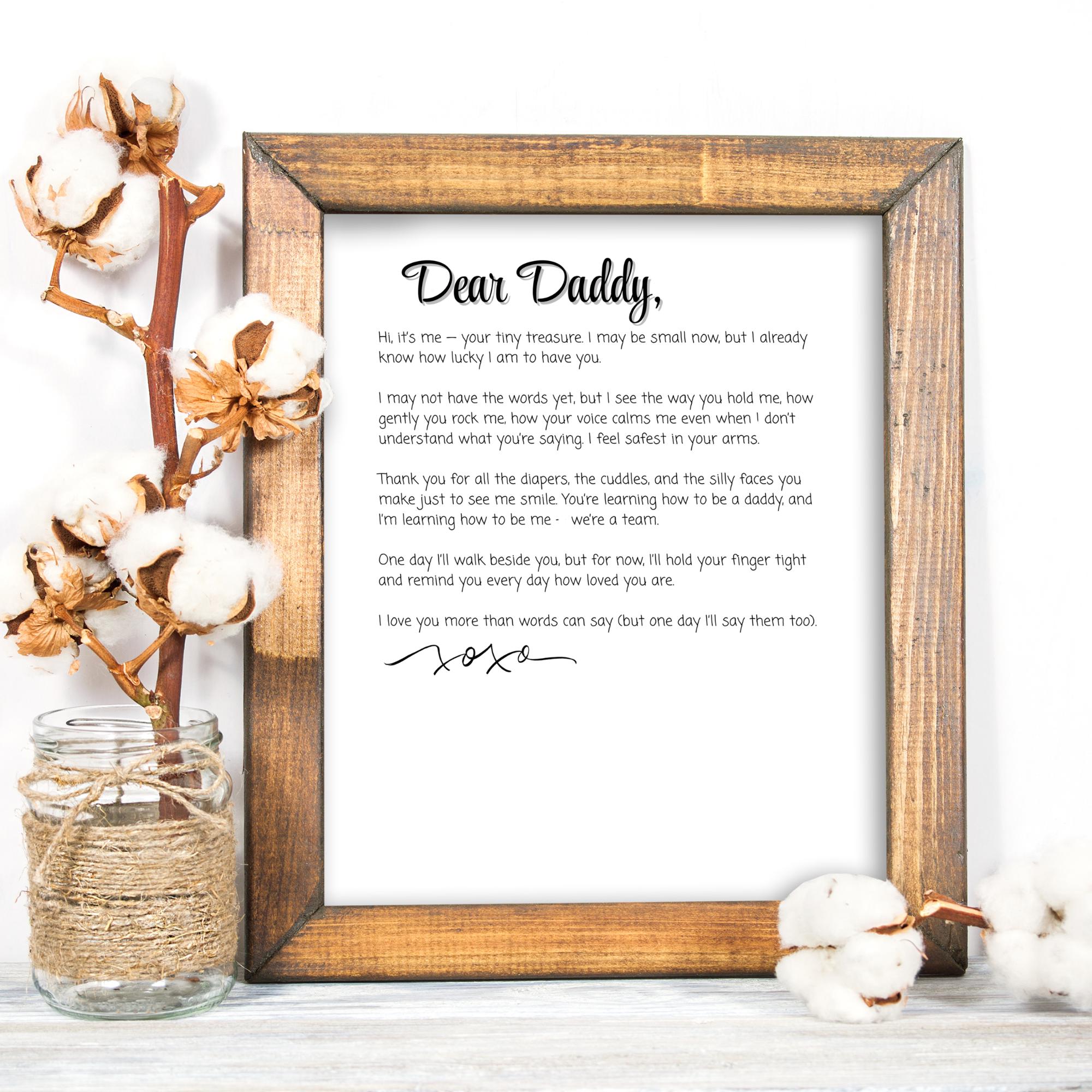 Letter From Baby to First Time Dad, Dear Daddy Gift From Child, Fathers ...
