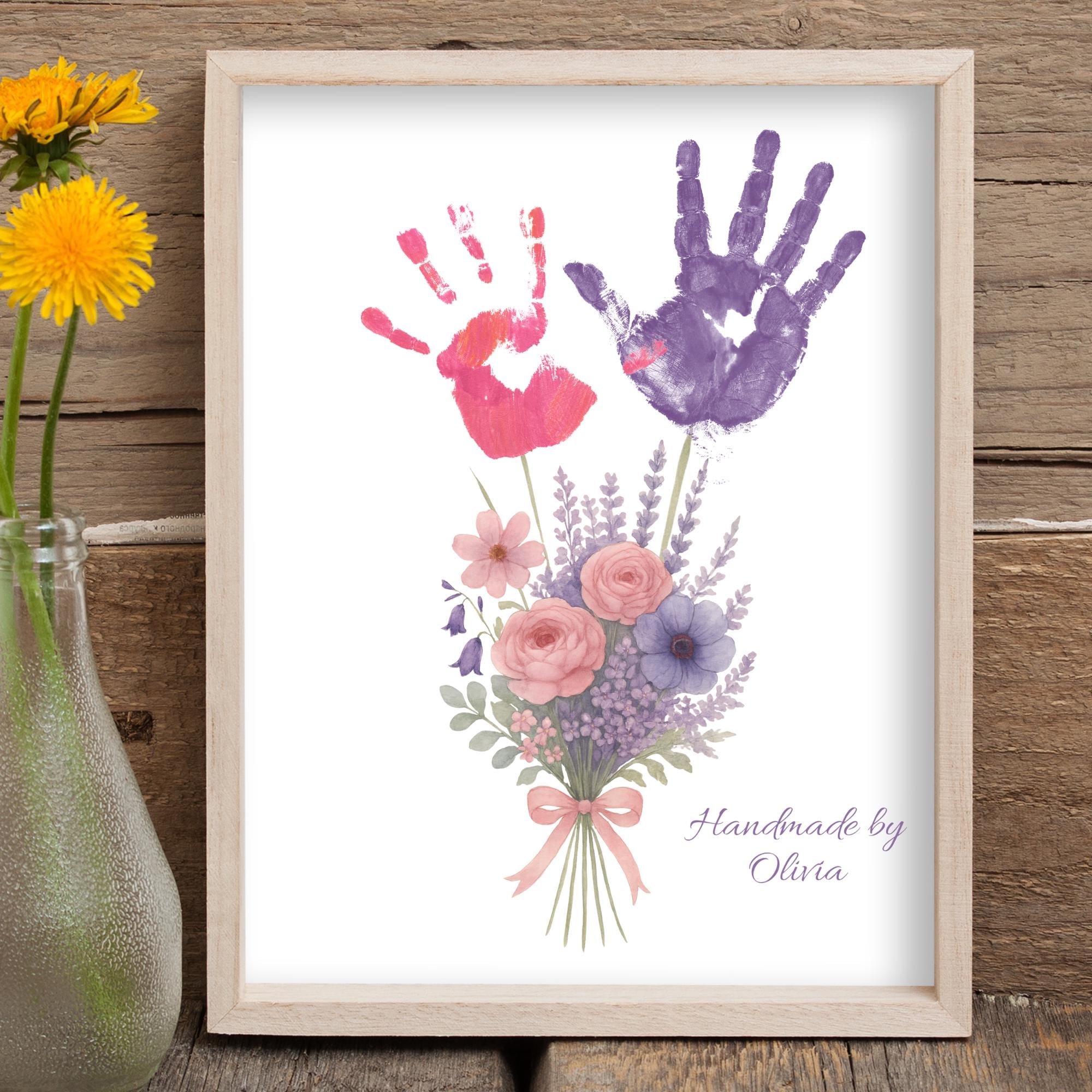 Handprint Footprint Bouquet of Flowers Craft for Kids, Birthday Gift…
