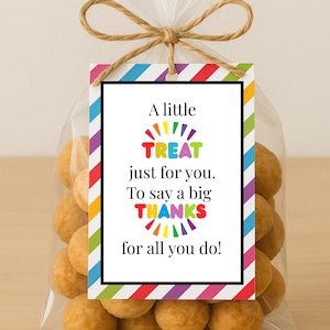 Étiquette cadeau imprimable de remerciement, carte pour employé bénévole enseignant personnel scolaire Soins de santé, idée cadeau de remerciement, étiquette de cadeau de cookie