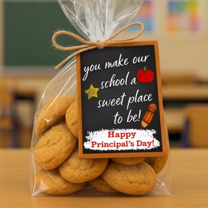 Happy Principal's Day Gift Tag, Printable School Principal Card, Vice-Principal Appreciation Gift, Digital Label for Favour, Treats, Cookies