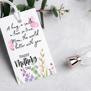 Moederdagcadeaulabel, Happy Mom's Day Card, gedicht voor moeder, grootmoeder, koekje traktatie bedankkaartje voor haar, afdrukbaar digitaal downloadlabel