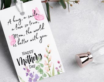 Mother's Day Gift Tag, Happy Mom's Day Card, Poem for Mother, Grandmother, Cookie Treat Favour Tag for Her, Printable Digital Download Label