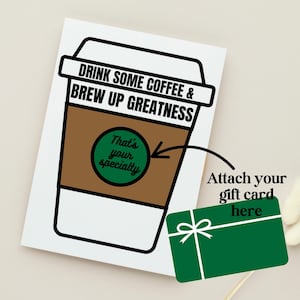 Tarjetero de agradecimiento, obsequio de agradecimiento, Starbucks, Tim Hortons, Dunkin' Donuts, obsequio de cafetería, panadería, regalo de reconocimiento