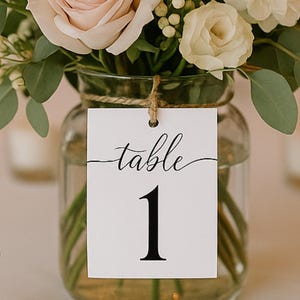 Nummertags bruiloft, evenement bloemenvaas wijn middelpunt kaart, pot fles mand kaars teken, modern minimalistisch ontwerp, afdrukbaar #1-16