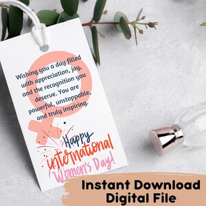 Étiquette-cadeau fête de la femme imprimable, cadeau de la journée internationale de la femme, carte fête de la femme, étiquette à biscuits journée de la femme, étiquette de cadeau, bonne journée de la femme