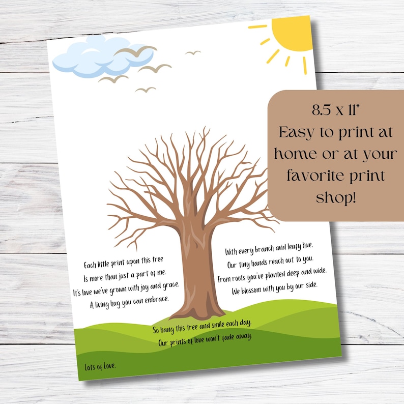Handprint Tree Craft for Grandma Grandpa Mom Dad Printable Birthday Handprint Tree Craft for Grandma Grandpa Mom Dad Printable Birthday