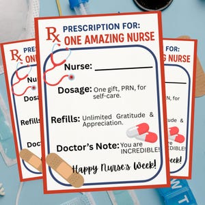 Happy Nurse's Week Geschenkanhänger, RN RPN Verschreibungs-Grußkarte, Krankenschwester Wertschätzung, Dankeschön Hero für das Pflegeheim, Cookie Favor Treat Etikett