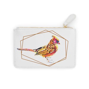 Mini Clutch Bag with Cardinal Print - Small Nature Inspired Bird Purse, Handmade Gift for Bird Lovers & Women