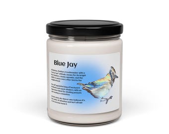 Bird Candle Featuring Blue Jay, Nature Lover Gift, Mom Gift, Holiday Gift Idea