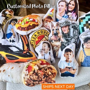 Custom Photo Pillow: Personalized Couple Cushion, Funny Face Gift