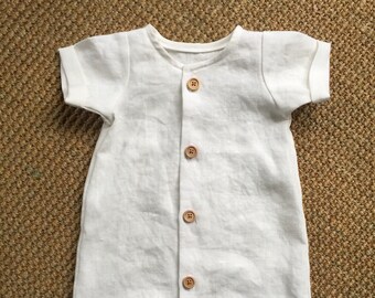 linen baptism outfit