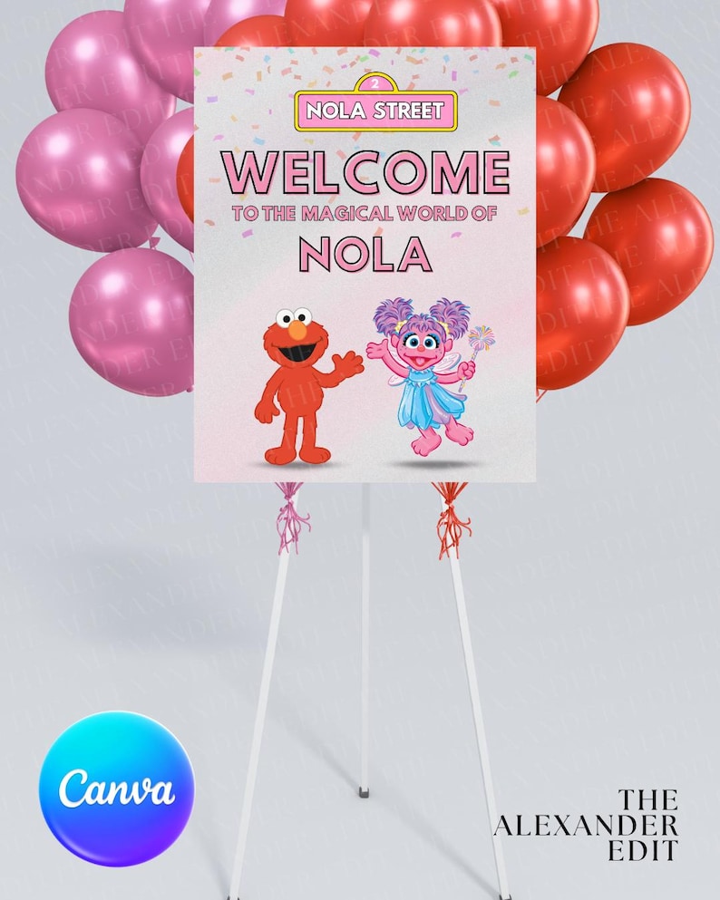 Editable Welcome Sign | 16 X 20 Inches | Girl Birthday Decor | Instant ...