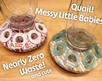 Porty do karmienia piskląt przepiórek o niemal zerowej ilości odpadów, do okrągłych podstaw ImPECKables