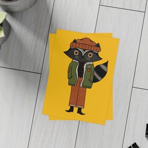 Gemütliches Waschbär Postkarten Set