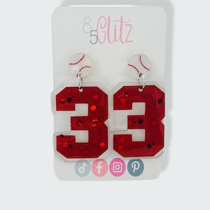 large Glittery,Sparkly Baseball Statement Earrings Perfect For Game Day!