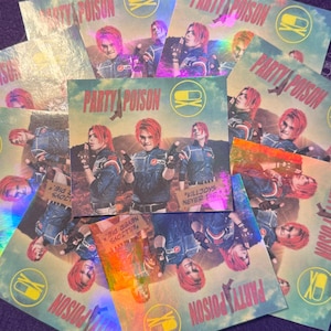 Party Poison, Gerard Way, Danger Days, MCR lightweight rainbow film sticker