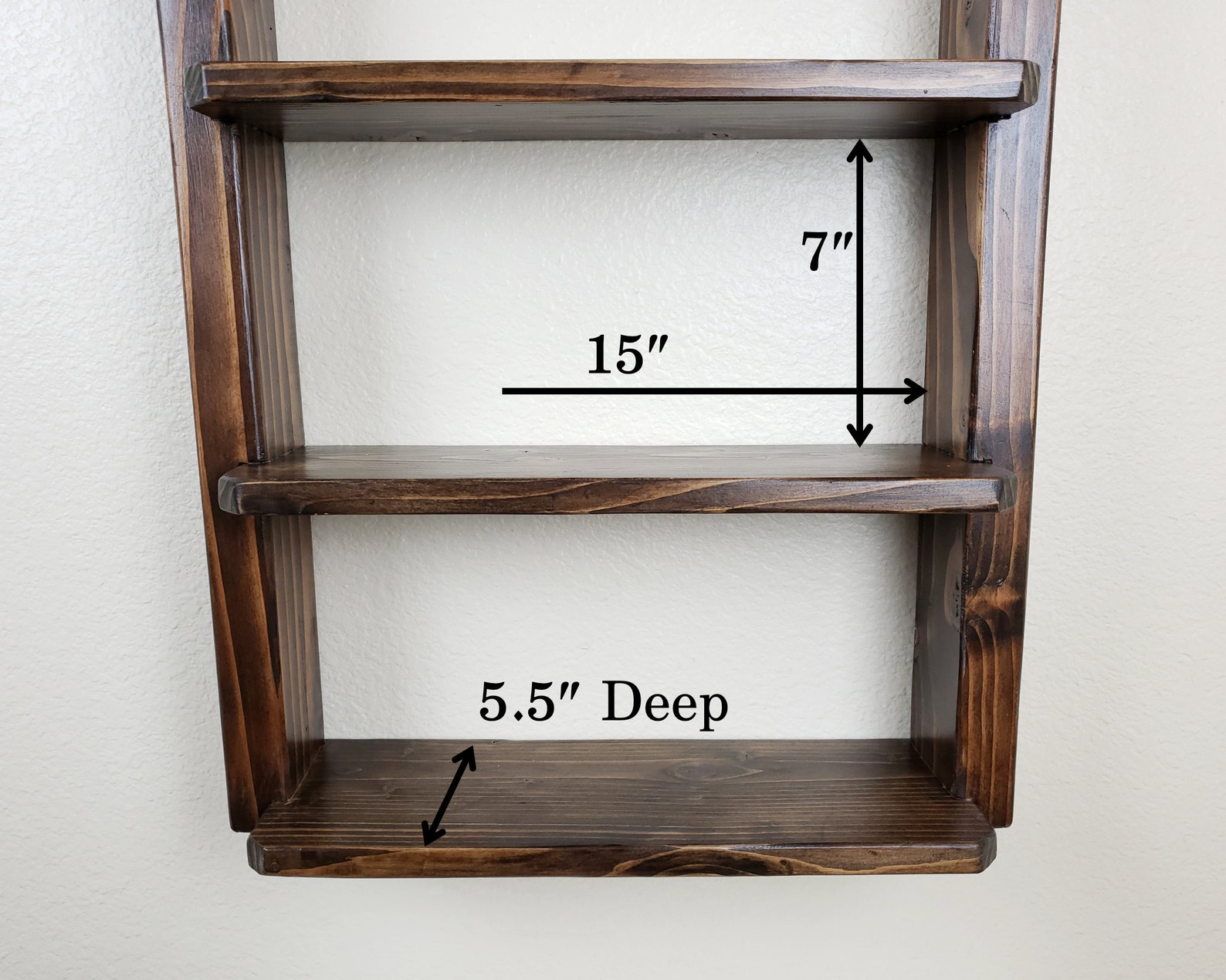 Farmhouse Wall Hanging Ladder Shelf / Dark Walnut Rustic Etsy